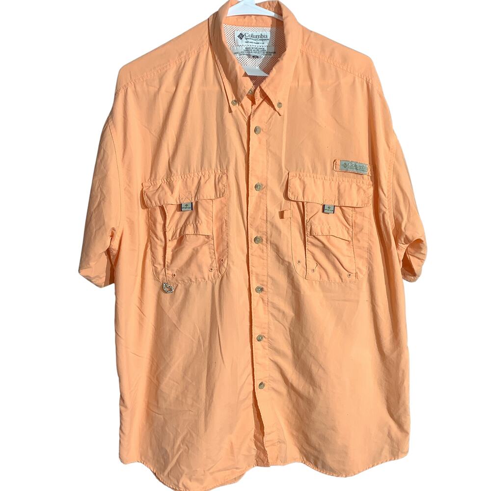 Columbia Men’s Medium PFG Fishing Shirt — Utility Pockets, Outdoor, Sporty